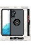 Shockproof Galaxy A54 5G Case with Metal Ring Kickstand – Magnetic Car Mount Holder, Matte Hard Back Bumper Cover (Black/Grey) - 2