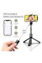 Selfie Stick with Tripod Stand Dimmable LED light Wireless Bluetooth Tripod Selfie Stick with Detachable Remote - 6