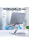 Adjustable Aluminum Laptop Stand with 360° Rotating Base – Ergonomic Height & Angle Adjustable Riser for Desk, Silver - 5