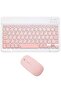 Rechargeable Bluetooth Keyboard and Mouse Combo Ultra-Slim Portable Compact Wireless Set (Pink)