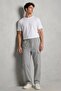Men's Gray Cargo Linen Trousers with Elastic Waist - 3