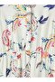 Lcw Modest Ecru Shirt Collar Patterned Waist Fit Women's Dress - 6