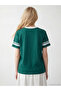 Xside Green V-Neck Printed Women's T-Shirt - 3