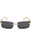 FLAWLESS EYEWEAR Rimless Oversized Sunglasses for Women Men Rectangular Frameless Fashion Shades (Black) - 4