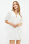 Embroidery Detailed V-Neck Mini Dress