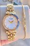 Women's Watch Gold Color Original Steel Waterproof 3Atm Guaranteed with Invoice - 3