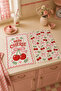 Mon Cherie Cherry and Floral Patterned Pink Country Kitchen Mediterranean Stylish 2-Piece Kitchen Towel Set 35X55 - 5