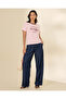 Women Pink Printed Rib Neck T-Shirt - 2