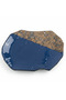 Navy Blue & Brown Reactive Glaze Ceramic Decorative Plate | 33×23 cm