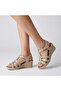 (Mavişim) Poly Light Sole Velcro Daily Women's Sandals Vi̇zon - 4