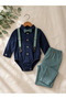 Boy's & Baby's Salopet Pants Bow Tie Salopet Shirt - 5
