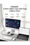 USB C Hub, 5-Port w/ 4K HDMI Display @ 60Hz, 100W Power Delivery, 5Gbps Data Transfer - Grey - 2