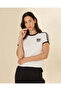 Women White Contrast Rib Graphic T-Shirt