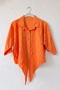 Orange Shirt Collar 3/4 Sleeve Buttoned Waist Tie Embroidered Casual Cotton Woven Shirt 54 62 - 2