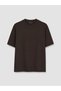 Two Mt Shop Quality Lcw Modest Brown Interlock Plain Loose & Baggy Short Sleeve Women's T-Shirt - 5