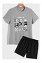 Unisex Oversize Shorts Set Short Sleeve T-Shirt Comfortable Fit Summer Casual Sports