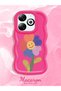 Infinix Smart 8 Compatible Case Camera Protector Red Silicone Couple Phone Case Cover Floral Pattern - 2