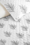 Botanik Yaprak Young Room Single Pique Set-Minimal Black 160X220 cm Quilted Bedspread - 3