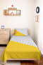 Yellow Gray Geometric Young Room Single Pique Set-Modern Striped 160X220Cm Quilted Bedspread - 2