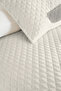 Geometric Beige Young Room Single Pique Set - Modern Gray Cream 160X220 cm Quilted Bedspread - 3