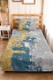 Geometric Gray Blue Young Room Single Pique Set-Gold Modern 160X220 cm Quilted Bedspread - 6