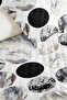 Geometric Gray Young Room Single Pique Set-Modern Black and White 160X220 cm Quilted Bedspread - 3