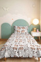 Cute Monkeys Children's Room Single Pique Set - Brown 160X220 cm Quilted Bedspread - 6