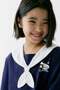 Printed sailor-collared top