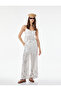 Cotton Half-Lined Wide-Leg Trousers with Pockets and Floral Motif Embroidery - 2