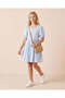 Girls Senior Light Blue Poplin Dress