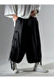 Men's Black Loose-Fit Trousers with Rope Detail Coc3243 - 2
