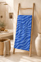 Blue Wave Stripe Patterned 70X150 Beach Towel - 5