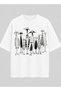 Surreal Portrait Relaxed Fit White Unisex T-Shirt |   Modern Artistic Drawing