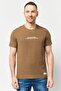 Men Crew Neck Short Sleeve Graphic Print T-Shirt, Brown