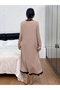 Beige Textured Lace Trim Nightdress - 3