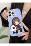 iPhone 16 Plus Compatible Case with Camera Protector Blue Silicone Couple Phone Case Panda Pattern - 5