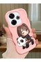 Redmi 13 4g Compatible Case Camera Protector Pink Silicone Couple Phone Case Panda Pattern