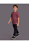 Boys Burgundy Mandarin Collar Polo Shirt - 5