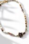 Natural Stone Bead Necklace with Mussel Detail - 4