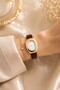 Morv Women's Gold Oval Case Burgundy Leather Band Vintage Minimalist Quartz Wristwatch – Old Money Elegance, Elegant Classic Design 2026 - 4