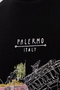 Men's Palermo Embroidered Oversize T-Shirt Black - 2