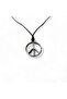 Unisex with Chrome Symbol Figure - Adjustable Peace Minimalist Talisman Necklace with Oiled Cotton Cord - 2