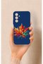 Samsung A54 Compatible Colorful Leaf Patterned Silicone Case