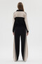 Women's Black Stripe Detailed Garni Blocky Polo Collar Modal Fabric Tracksuit Set - 5