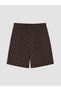 Özmarka New Season Brown Polka Dot Women's Shorts with Elastic Waist - 5