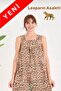 Aysun Teksti̇l Women's 100% Cotton Wide Cut Patterned Front Pocket Thick Strap Square Neck Dress & Nightgown - 7