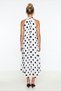 Polka Dot Pleated Summer Chiffon Dress Lgx0015 White - 5