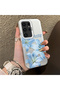Samsung Galaxy S23 Ultra Compatible Silicone Edge Hard Back Case Couple Phone Case with Floral Pattern - 3