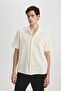 Relax Fit Summer Apache Collar Cotton Short Sleeve Shirt B4130Ax24Sp - 3