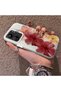 Poco C65 Compatible Silicone Edge Hard Back Case Couple Phone Case with Floral Pattern - 2